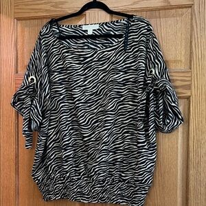 Michael Kors Black and White Zebra Print Blouse
